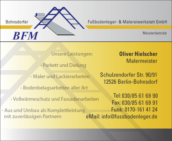 Fubodenleger- und Malereiwerkstatt - BFM